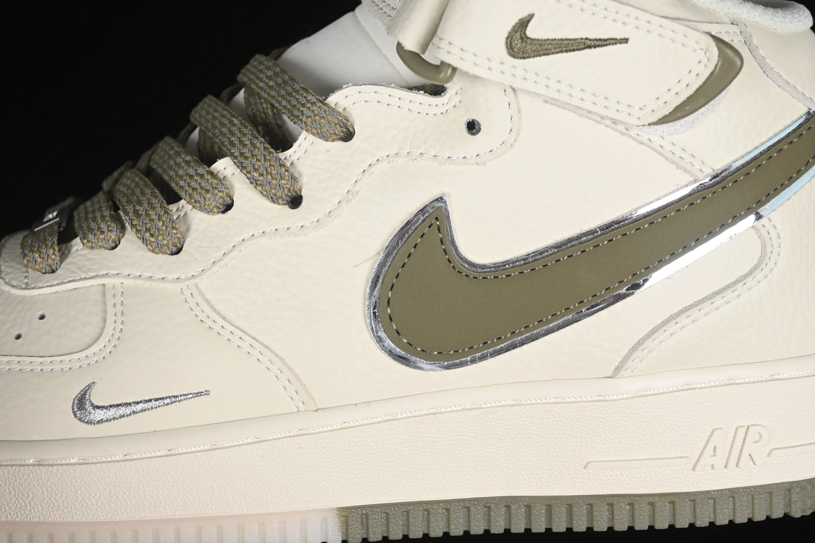 All categories Nk Air Force 1 Air Force series Nk Air Force 1 Mid Air Force mid-top Nk Air Force 1'07 Mid rice army green two-color bottom Starry Air Force One mid-top casual sneakers XL0236-231